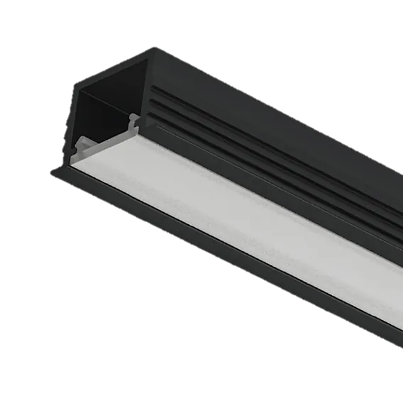 Perfil Negro de Aluminio Embutido 2m 30x20mm para Cinta LED